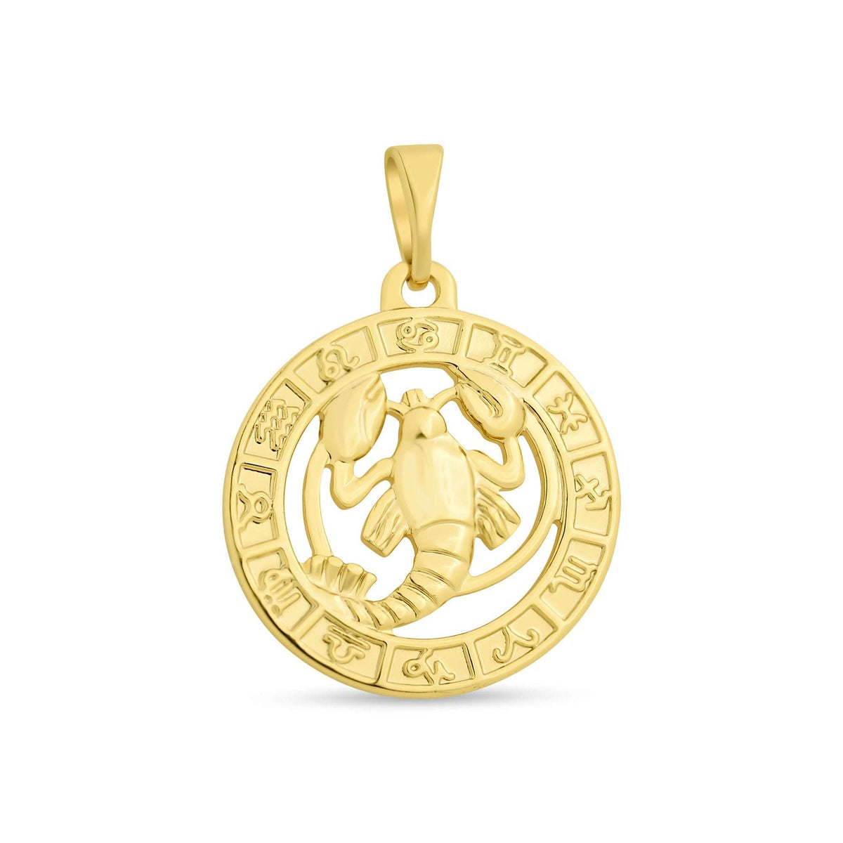 Ažuurne medaljonripats Vähi tähtkuju kujutise ja läikiva kuldkattega